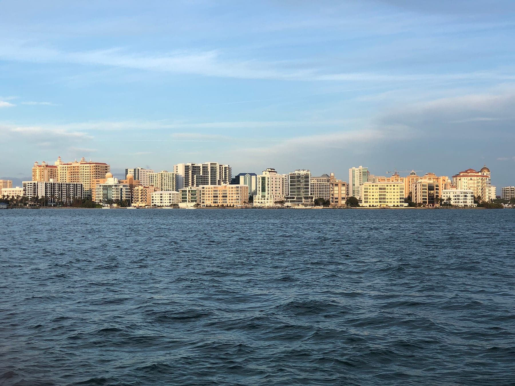 Sarasota skyline across Sarasota Bay