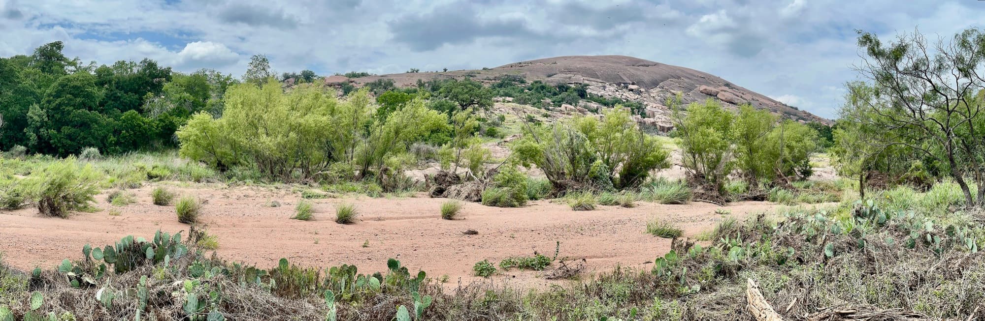 Enchanted Rock rising above the Central Texas landscape